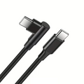 Braided Right-Angle USB-C to USB-C Cable, 0.5m