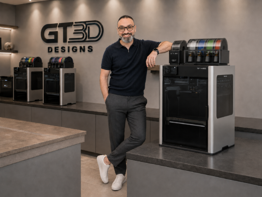 Mazen, founder of GT3Designs, in the workshop in Kuwait.
