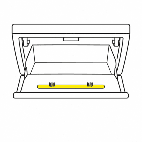 Glovebox with pen-holder slot