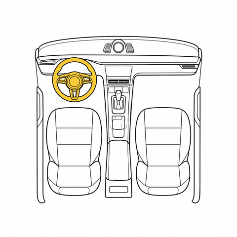Steering wheel on the left