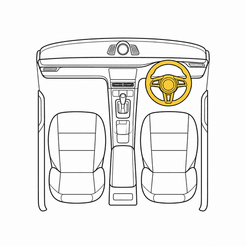 Steering wheel on the right